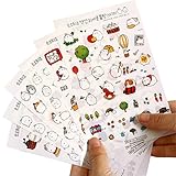 Qingsun 6 Sheets Cute Bunny Rabbit Charactor Sticker Cartoon Diary Scrap Book Scrapbooking Decor Decoration Lot Korean Stationery