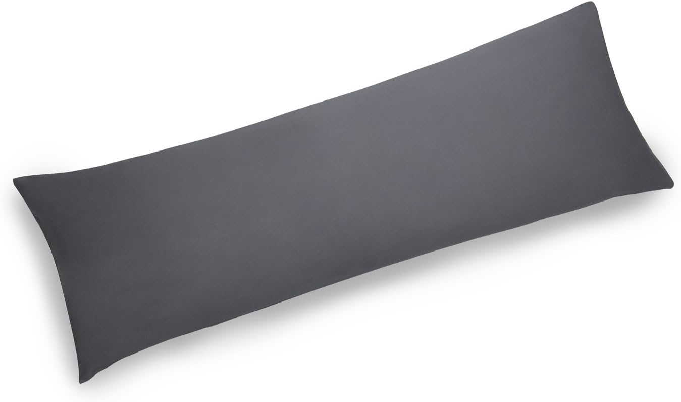 YAROO Body Pillow Cover-4 Sizes(21x48 21x54 21x60 21x72) and 10 Colors,Only Cover No Insert,Envelope Closure,100% Cotton,Dark Gray