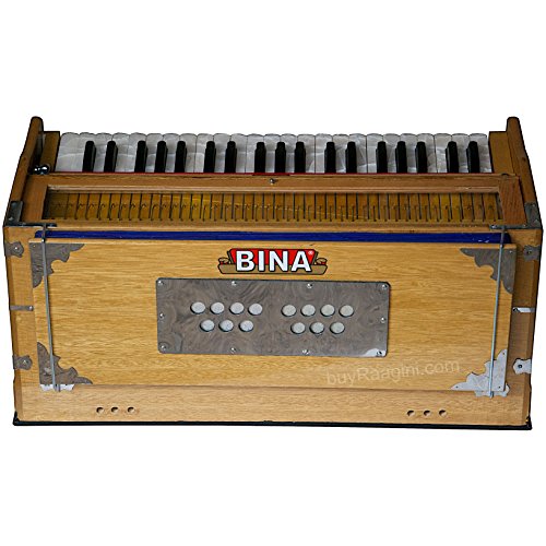 BINA Sangeet, Harmonium In USA, Natural Color, 9 Stops, 3 1/2 Octaves