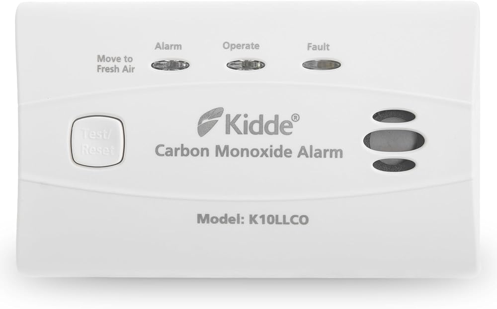 Kidde 10LLCO Ten Year Life Carbon Monoxide Alarm Sealed Battery