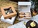 Bakerlyx Technilyx Bakery boxes with window 8x8x2.5 inch(25 PACK) White Paperboard Auto-Popup really easy to assemble.Extra Thick and Sturdy perfect for cookies, pastries, cakes, donuts, muffins.