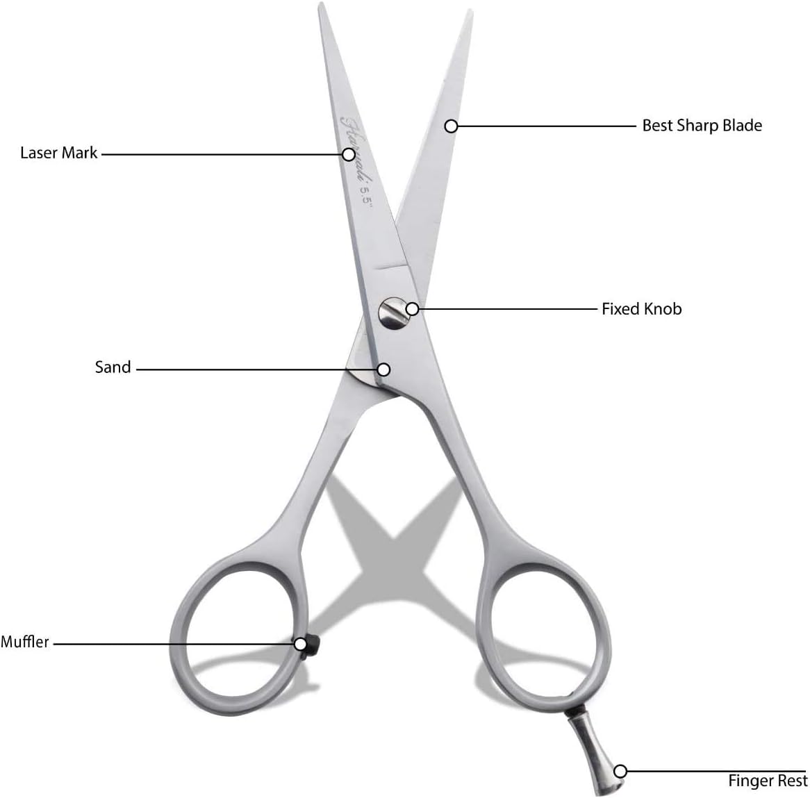 Haryali London Professional 5.5 Inch Hairdressing Barber Scissors Hair Cutting Shears with Leather Pouch for Men Women - Image 3