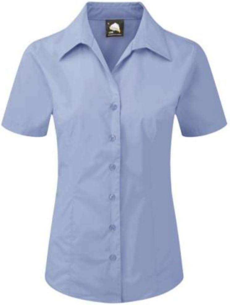 ORN Clothing Ladies Short Sleeve Work Shirt (Sizes 6-30) Formal Office Collar Blouse