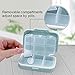 MOST ORIGINAL DESIGNM Small Pill Organizer 6 Day Portable Pill Case Cute for Purse BPA Free Food Grade Hard Plastic Material 6 Compartment Light Blue （Light Blue）