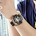 MEGIR Men's Chronograph Army Sports Quartz Wrist Watches Leather 24 Hours Stop Watch Man 2035 Rose Gold