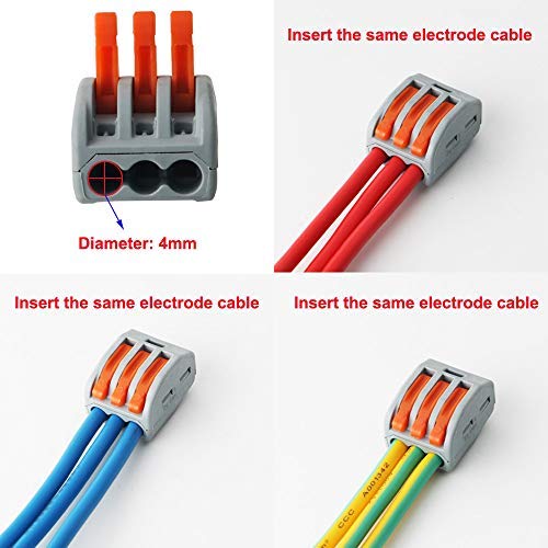 CESFONJER Lever Nut Connector Assortment Conductors 60pcs Compact Wire Connectors 222413