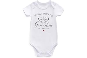 Guzcadun hand picked for earth by my grandpa grandma in heaven pregnancy announcement for grandparents baby bodysuits