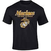 Armed Forces Gear Marines The Few The Proud Faded Short-Sleeve T-Shirt - Licensed United States Marine Shirts for Men