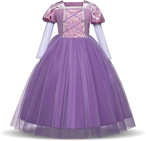 Amazon Duolala ドレス 子供 コスチューム 子供服 ロングドレス ワンピース Forディズニープリンセス キッズコスチューム フェスティバル コスプレ 誕生日 発表会 110cm 150cm 130 パープル キッズコスチューム おもちゃ