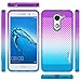 NageBee for Huawei Ascend XT 2 Case with [Full Cover Tempered Glass Screen Protector] [Frost Clear] [Carbon Fiber] Slim Soft Cover Case for Huawei Ascend XT2 H1711 / Huawei Elate 4G LTE -Purple/Blue