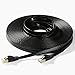 Hexagon Network - Ethernet Cable Cat7 Flat 50ft Black, Shielded (STP) Network Cable Cat 7 Flat Slim Ethernet Patch Cable, Internet Cable With Snagless RJ45 Connectors - 50 Feet Black
