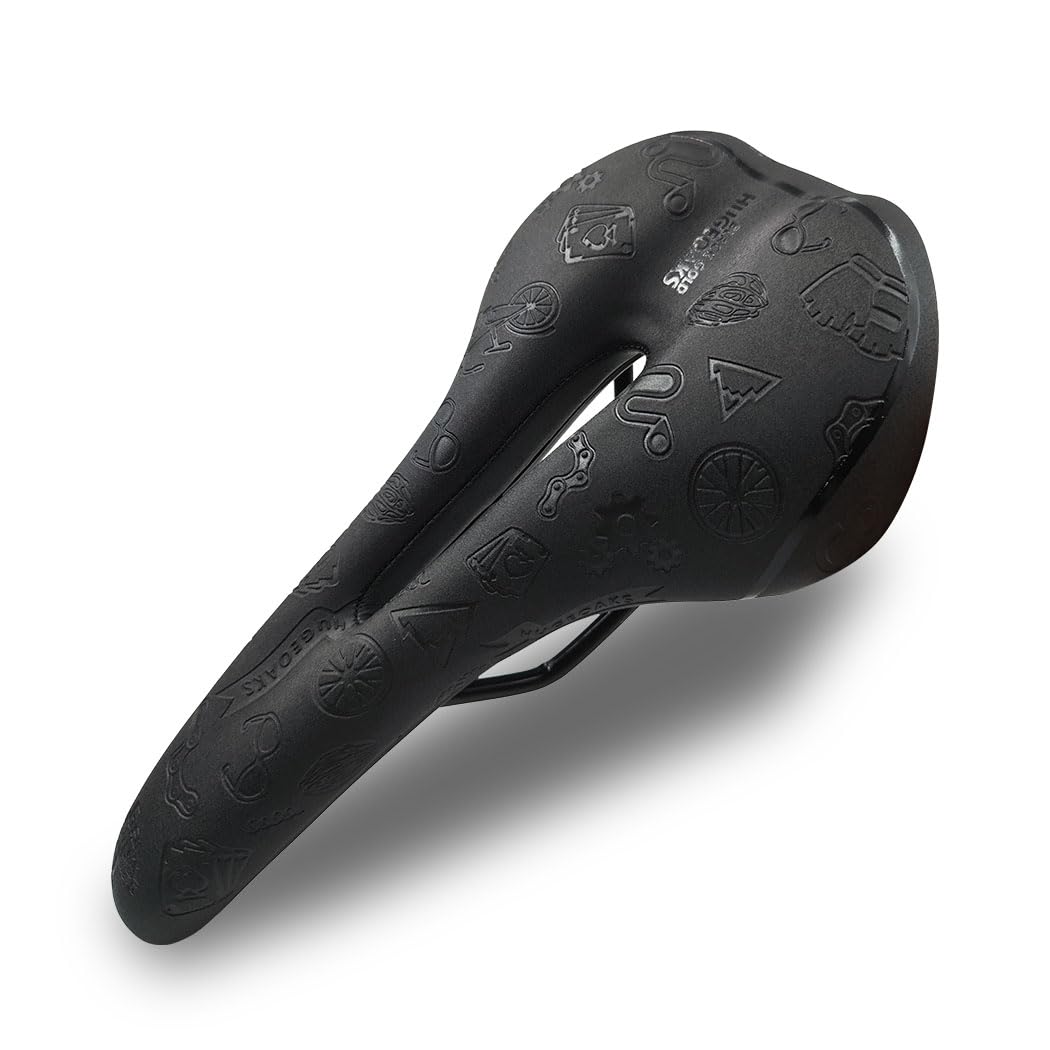 HUGEOAKS Bike Seat for Men and Women, Comfortable Bicycle Seat, Bike Saddle, Bike Seats for Mountain Bike, Road Bike, Exercise Bike, DH, BMX (MTB)