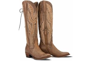 MissHeel Over the Knee Cowboy Boots for Women Adjustable Thigh High Cowgirl Boots