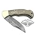Walnut Wood 6.5'' Custom Handmade Damascus Steel Brass Bloster Back Lock Folding Pocket Knife 100% Prime Quality With Sharpening Rod Plus Real Buffalo Horn Stainless Steel Pocket Knive 