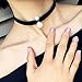 Black Elegant Retro Gothic Size pearl Velvet Lace Pendant Necklace Choker