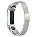 For Fitbit Alta HR and Alta Bands, Maledan Stainless Steel Milanese Loop Metal Replacement Accessories Bracelet Strap with Unique Magnet Lock for Fitbit Alta HR and Alta, Gold Silver Large