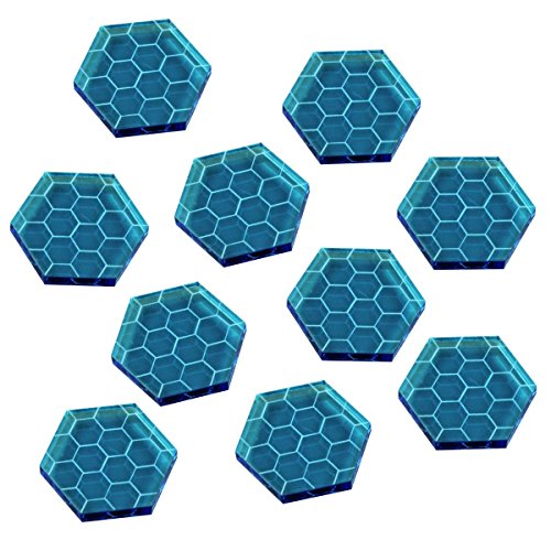 Space Shield Tokens (Set of 10, Fluorescent Blue)