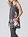 Poulax Womens Floral Sleeveless Lightweight Loose Tunic Tank Top with Pockets,Gray Dark,XL
