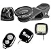 Keene Smartphone Camera Kit - Pro HD Camera Lens Kit 3 in 1 Clip-On Fisheye + Wide Angle + Macro Lens, Mini LED Spotlight, Wireless Bluetooth Camera Shutter Remote - Compatible with iPhone & Andriod
