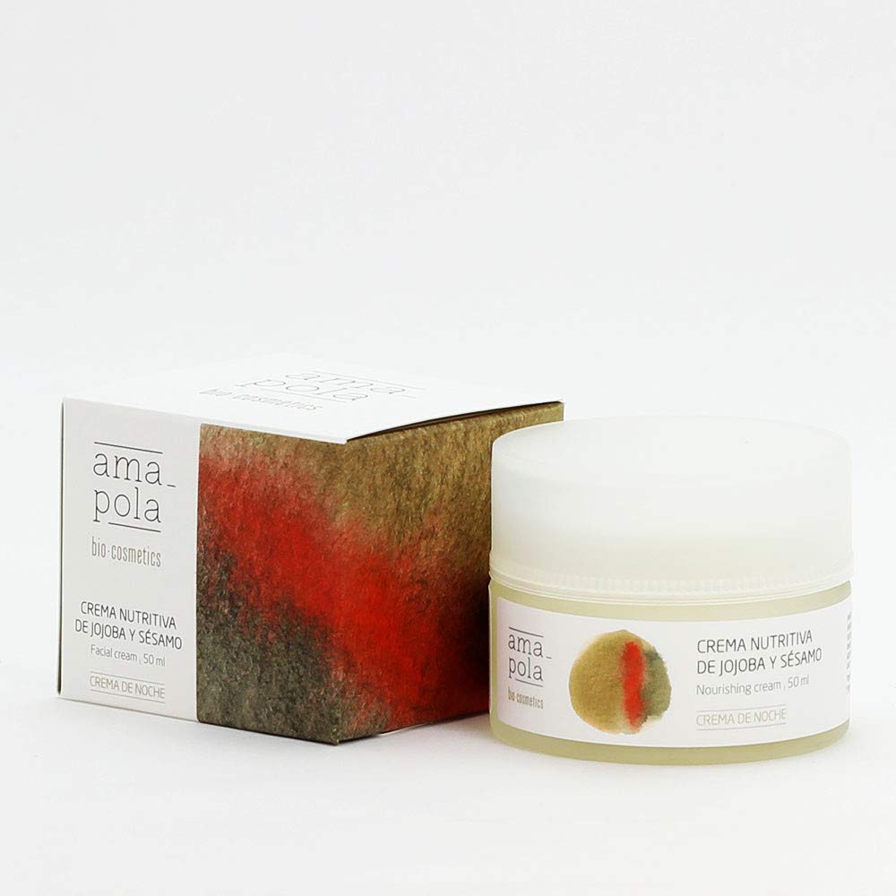 AMAPOLA BIOCOSMETICS Nourishing Face Cream with Jojoba and Sesame Oil - Deep Hydration and Nutrition for Normal and Dry Skin - Organic, Natural, and Vegan Ingredients [50 ml]