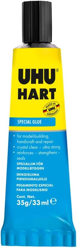 UHU hart, special adhesive for assembling small parts in model building 35gr folding box, transparent - Image 3