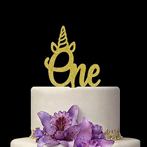 Unicorn One Cake Topper- Baby First Birthday Cake Topper, Party Decoration Supplies