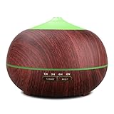 TONERONE Essential Oil Diffuser 400ml Wood Grain Cool Mist Aromatherapy Humidifier Ultrasonic Aroma Humidifier for Office, Baby Room, Bedroom, Conference room, fitness room (Black)