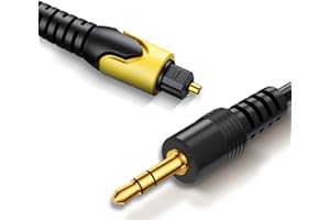 Tackston 192KHz DAC Optical to 3.5mm Converter, Optical Digital Audio Out to AUX Adapter, One Way SPDIF to Aux Cable for TV Sound Out to Speaker Headphone Old Sound Bar with AUX Interface