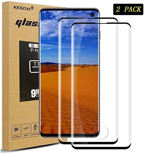 KESOVI Screen Protector for Samsung Galaxy S10, 3D Full Coverage Tempered Glass Screen Protector -[Compatible with in-display fingerprint sensor] Screen Protective Film for Galaxy S10