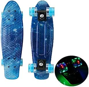 ZXL - Tabla de skate con luz intermitente, LED Mini Cruiser skateboard