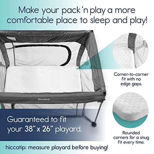 hiccapop Pack and Play Mattress Pad for (38"x26"x1") Portable Crib