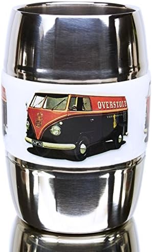 12 Ounce Camping and Travel Mug. Grip Graphic- Vintage VW Bus Orange. Double Wall Premium Stainless. No Sweat. Keeps Drinks Ice-Cold, Coffee Pipping-Hot. Fits Standard Car Holders. Easy to Clean.