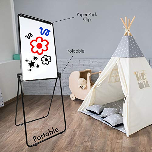 Houseables Easel Style Dry Erase Boards, Teaching Easels, 24” x 36”, 1