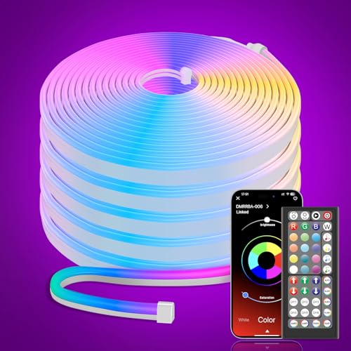 Macchiatto 10 m LED Neon Strip, DIY LED Strip with APP/Remote Control, Music Synchronization, Neon LED Gaming, Waterproof, for Indoor, Outdoor, Bedroom Decoration