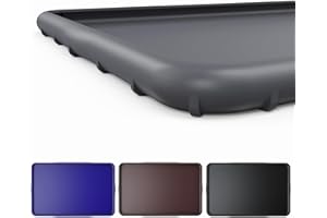 SMILOOL Silicone Pet Feeding Mat with Raised Edge, 19"x12"x0.8", Dog Cat Bowl Mats for Food and Water, Pet Placemat for Floors Waterproof, Grey