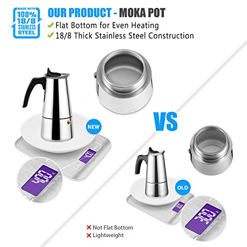 AMFOCUS Stovetop Espresso Maker Coffee Percolator Moka Pot, 2 Cup/100ml