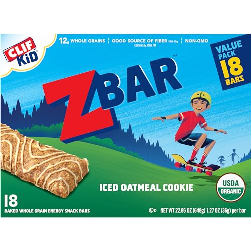ZBAR – ICED OATMEAL COOKIE – SOFT-BAKED ENERGY SNACK BARS – NON-GMO – 12G WHOLE GRAINS – USDA ORGANIC GRANOLA BARS (18 PACK)