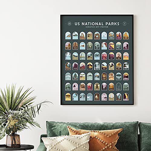 Enno Vatti US National Parks Scratch Off Poster All 63 National Parks