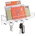 mDesign Mail Shelf, Letter Holder, Key Rack Organizer for Entryway, Kitchen - Wall Mount, Clear