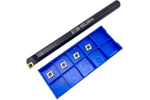 YOYO TOOLS, S12M-SCLCR06 Lathe Internal Turning Boring Bar Holder with 5pcs CCMT060204 CCMT2(1.5) Carbide Inserts CNC Boring Bar (S12M-SCLCR06 + 5pcs CCMT060204)