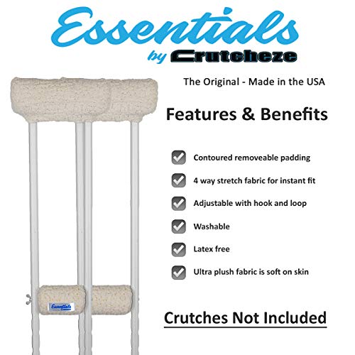 Brand New ! Ultra Plush Fleece Sherpa Crutch Pads Crutcheze Essentials