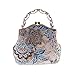 Covelin Women's Vintage Clutch Handbag Flower Beaded Evening Tote Bag Hot Blue