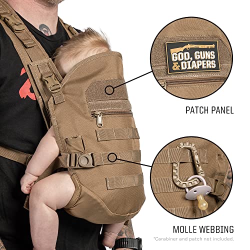 TBG Mens Tactical Baby Carrier for Infants and Toddlers 833 lbs Compact (Black Camo