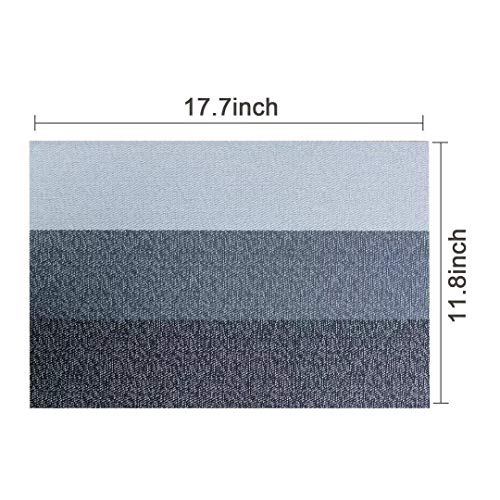 Familighter Placemats for Dining Table Set of 6 Woven Vinyl Washable Table Placemats Table Decoration Heat Insulation Stain Resistant Grey - Thumbnail 7