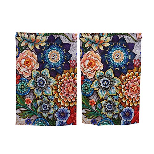 YoKii Boho Floral Kitchen Curtains 36 Inch, Blackout Curtains for Small