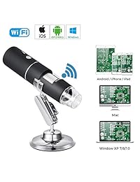 Yugoo Wireless Wifi USB Digital Microscopio 1080P HD Handy Wifi Microscopio con Cámara 2MP, 50x a 1000x Ampliación y 5 Microscopio Slides para IOS, Android, iPhone, Samsung, Tablet, Windows