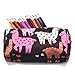 Llama Pencil Case Large Capacity Canvas Pen Bag Pouch Stationary Case Makeup Cosmetic Bag