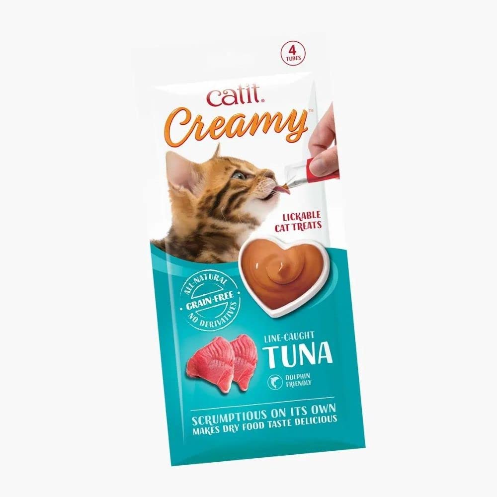 Catit Creamy Treats Tuna Flavor, 4 x 10g, Pack of 4