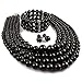 KOSMOS-LI Multi Layer Pearl Strand Necklace Bracelet And Earring Imitate Black Pearl Jewelry Sets For Women