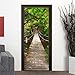 MISSSIXTY Door Sticker, 3D Drawbridge Forest Door Mural Decals Wall Murals Wallpaper Vinyl Removable Stickers for DIY Home Decor Poster Decoration 30.3